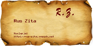 Rus Zita névjegykártya